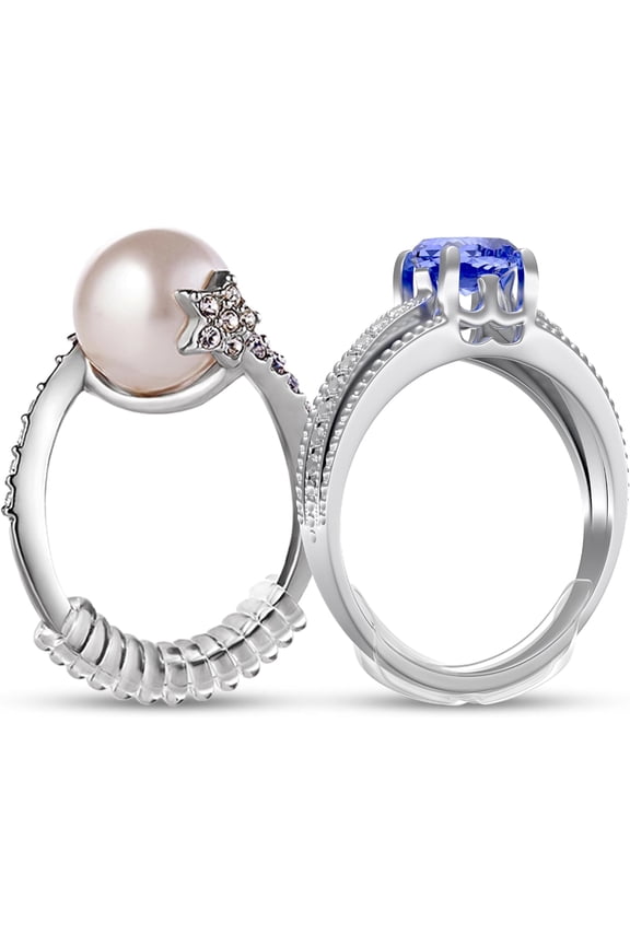 Ring Sizers for Loose Rings - 8 Easy-Clip Ring Adjusters and 6 Coil Adjusters - Ring Guards for Women and Men