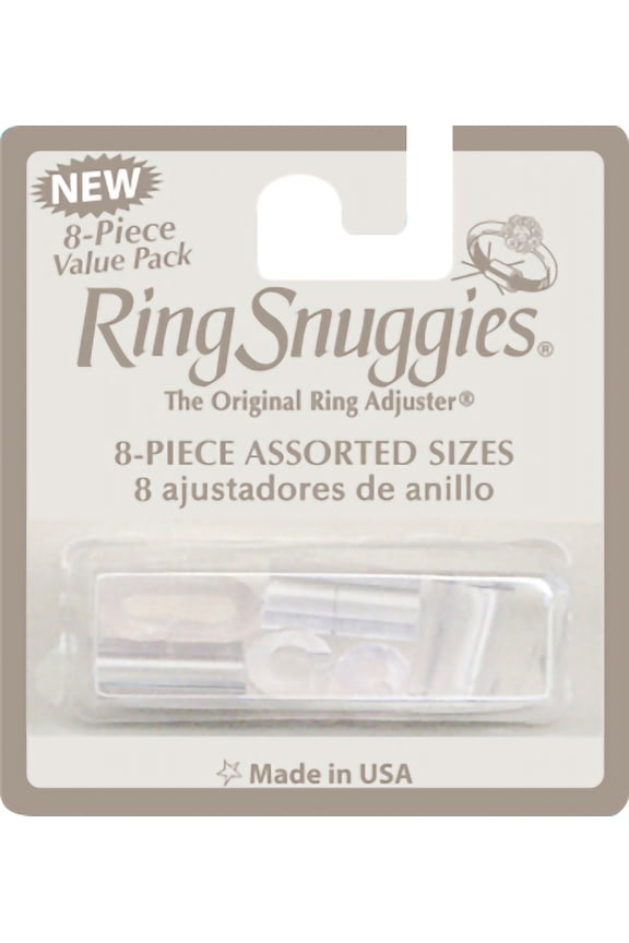 "The Original Ring Adjuster" Clear Plastic, 8-Piece Value Pack