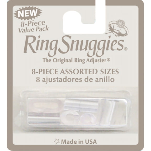 Ring Snuggies "The Original Ring Adjuster" Clear Plastic, 8-Piece Value Pack