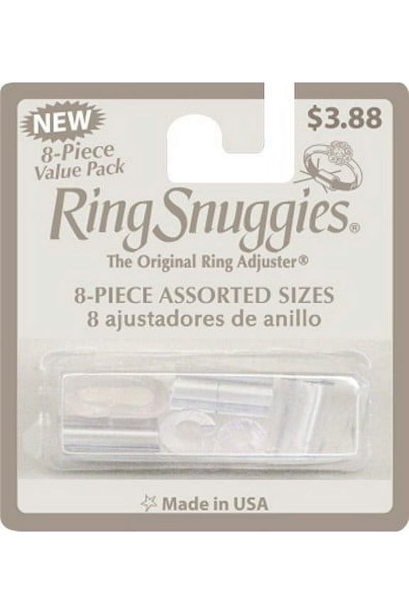 "The Original Ring Adjuster" Clear Plastic, 8-Piece Value Pack