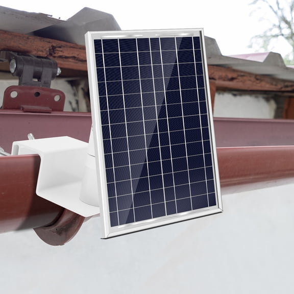 Ring Solar Panel Gutter Mount No Drill Eave Camera Bracket 360° Adjustable Weatherproof Holder with Rust Free Stainless Steel Construction
