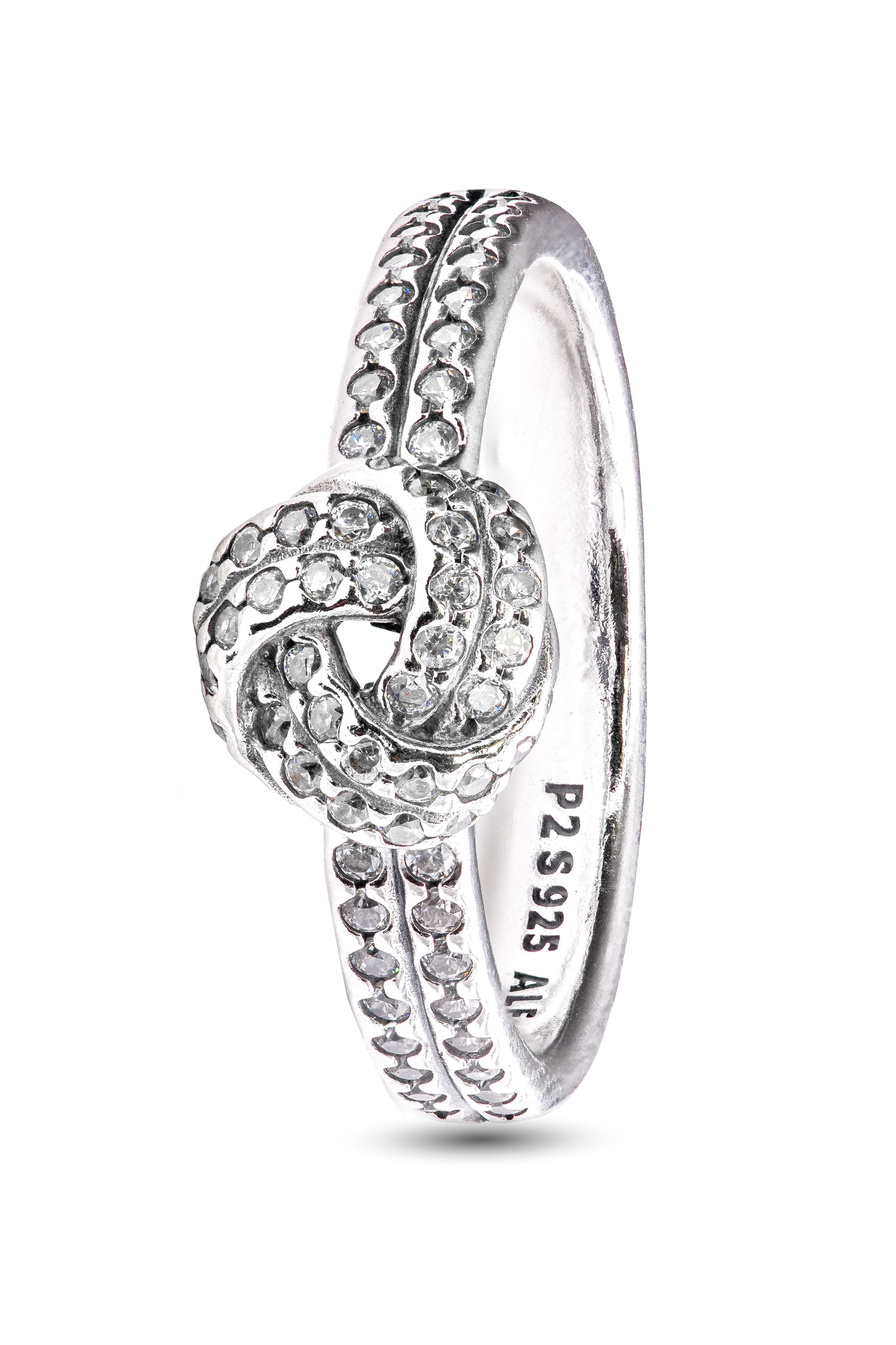 Ring Sparkling Love Knot w/Clear CZ Ring sz 48 190997CZ-48