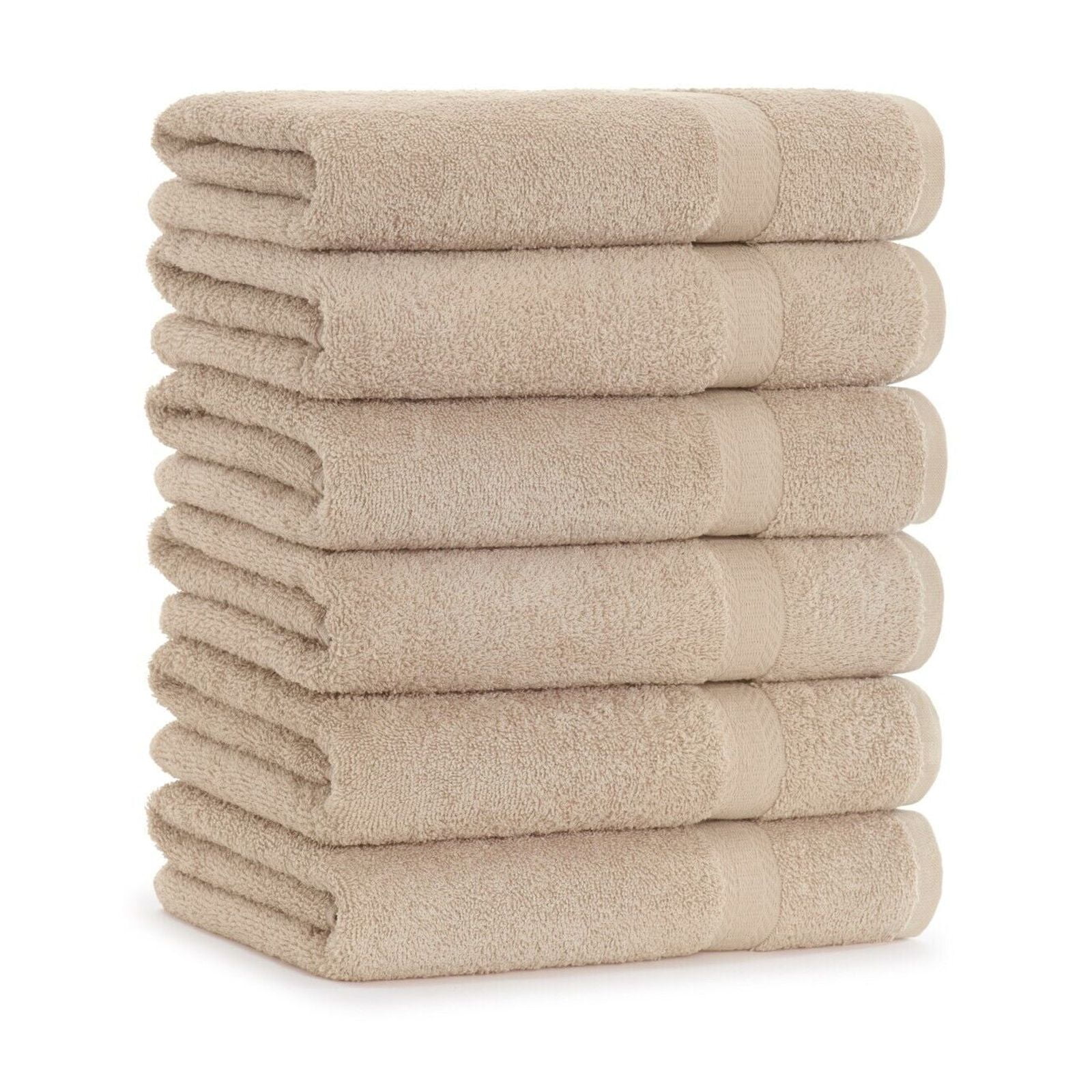 Ring Spun Cotton Bath Towels (6 Pack), 25x52, Color Options, Soft ...