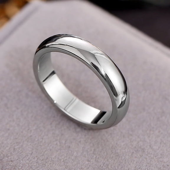 Ring Stainless Steel Simple Shiny Rings For Women Cute Minimalist Finger Jewelry Rose Gold Silver Color Smooth Size 4 To 10