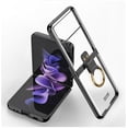 thumbnail image 1 of Ring Stand Compatible with Samsung Galaxy Z Flip 3 Clear Case Plating frame Shockproof Case for Galaxy Z Flip 3,Black, 1 of 6