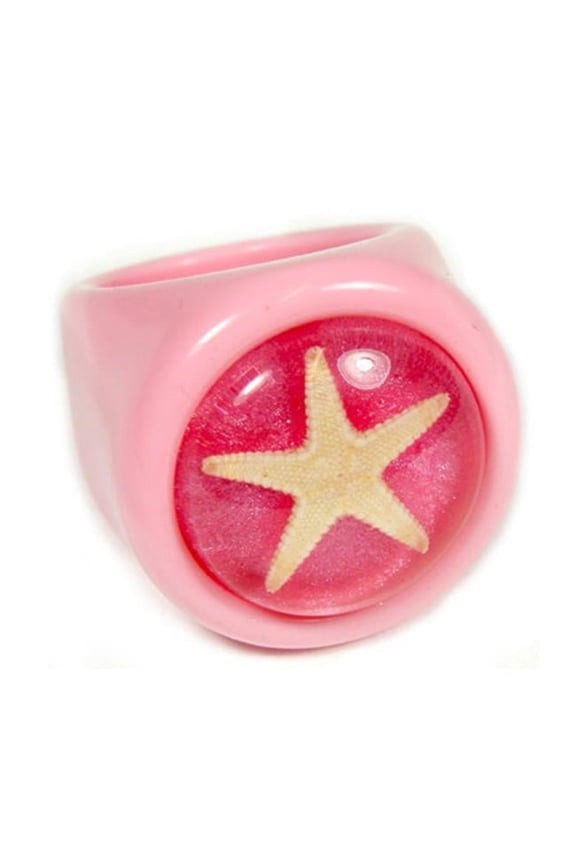 Ring Starfish Pink with Pink Background Size 6