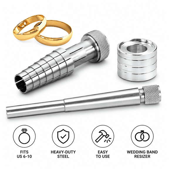 Ring Stretcher Enlarger Tool Kit, US Sizes 6-10 Metal Mandrel Expander Sizer for Gold Silver Wedding Band Resizing
