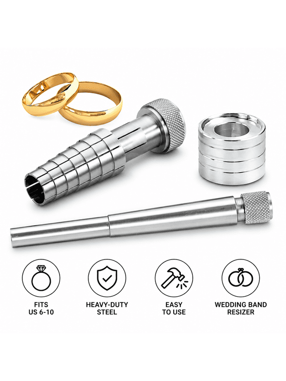 Ring Stretcher Enlarger Tool Kit, US Sizes 6-10 Metal Mandrel Expander Sizer for Gold Silver Wedding Band Resizing