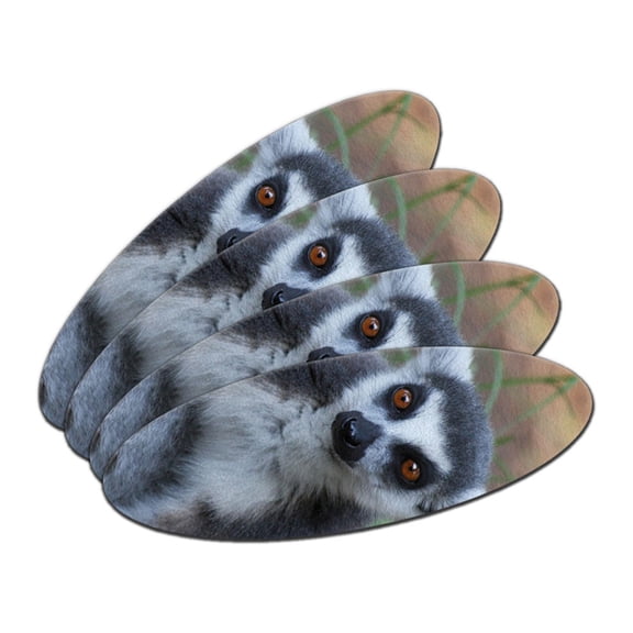 Ring-Tailed Lemur Double-Sided Oval Nail File Emery Board Set 4 Pack