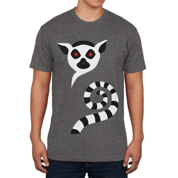 Ring-Tailed Lemur Monkey of Madagascar Mens Soft T Shirt Charcoal Heather SM