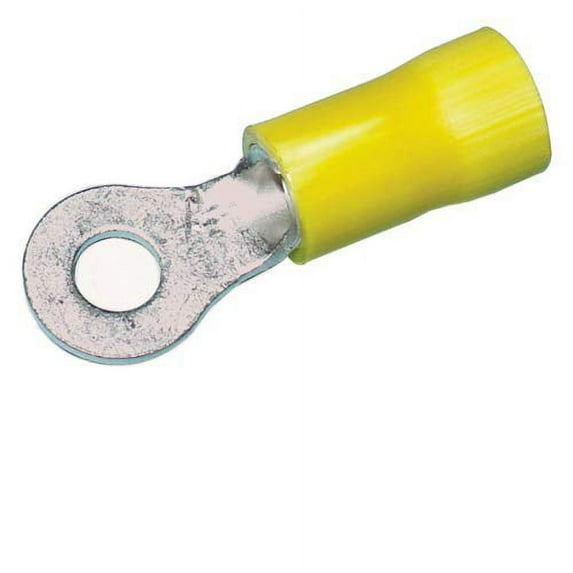 Ring Terminal Vinyl Insulated #10 Yellow 12-10 Gauge - 50PK