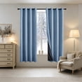 thumbnail image 1 of Ring Top Black Lined Blackout Curtain,Thermal Insulated,Noise Reducing Privacy Window Curtain,for Living Room,Bedroom,Apartment,Dorm,Home Decor, 1 of 6