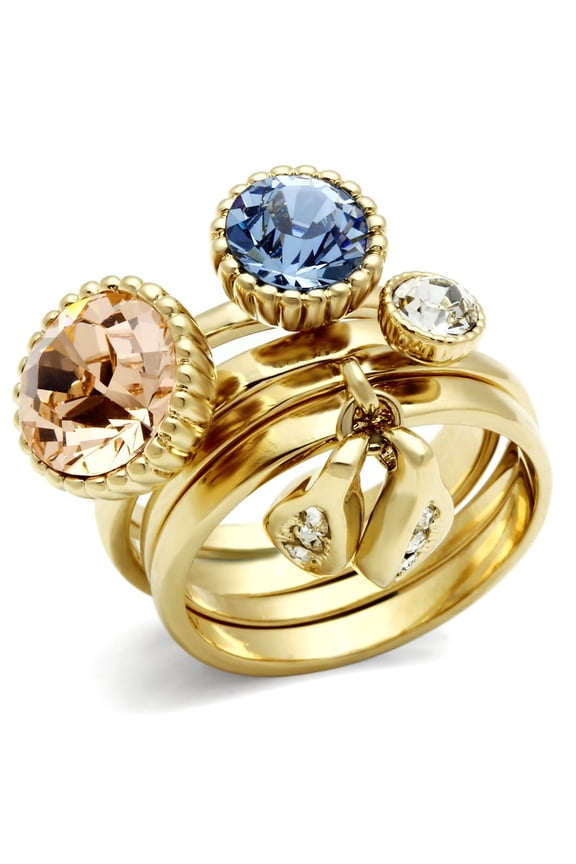 Ring Top GRD Crystal Multi GL276 for Women Style Plating
