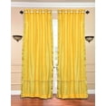 thumbnail image 1 of Lined Ring Top Sari Curtains 43"W x 36"L matching tiebacks- Handcrafted Yellow Indian Drapes with Lining, Offering Privacy and Insulation for Living Room/Bedroom/Dining Room, Sold in Pairs, 1 of 6