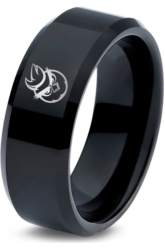 Gift Tungsten Ring Black Metal Gamer Womens Jewelry Spiral Nerdy Gifts Matching Groomsman