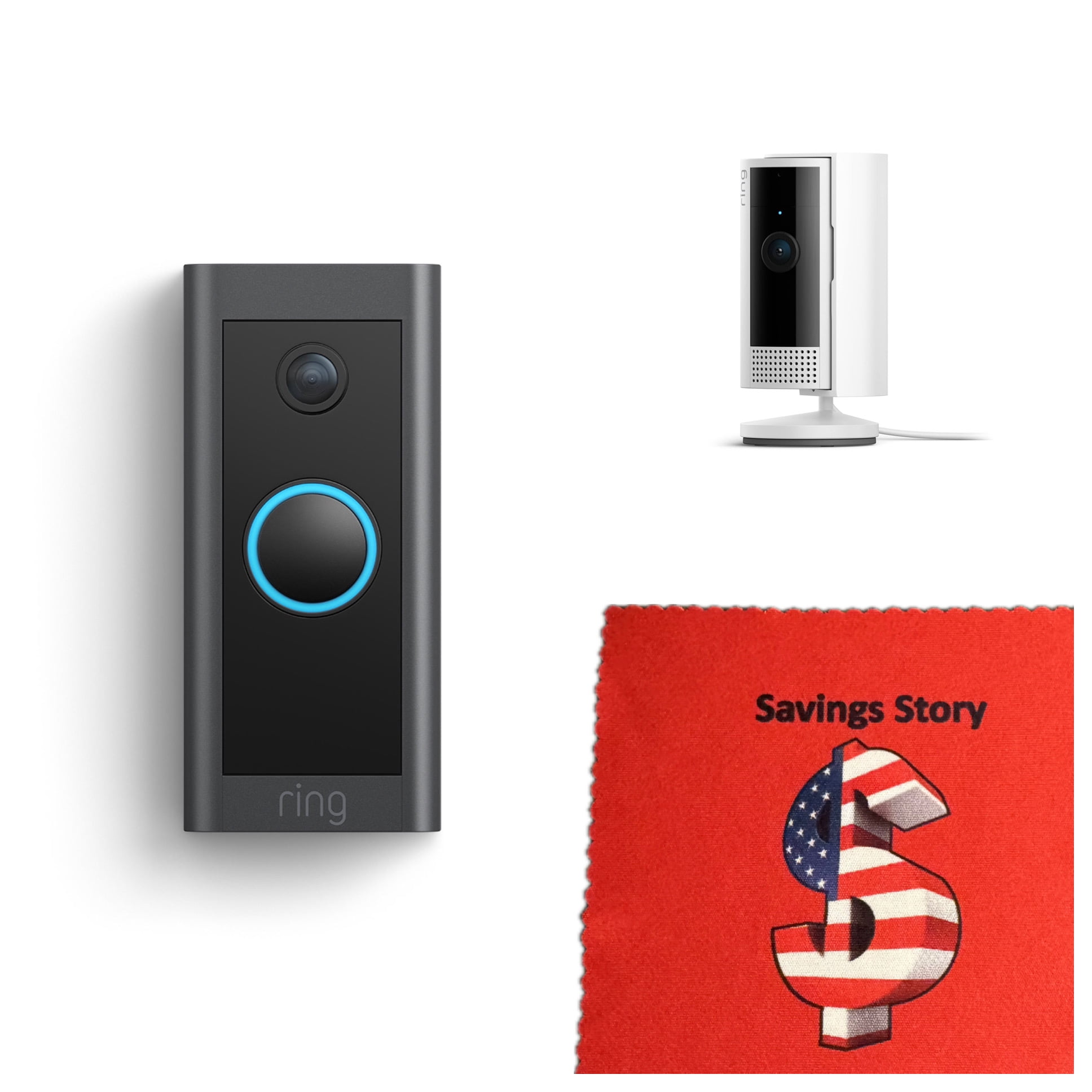 Ring Video Doorbell Wired Indoor Cam 2nd Gen Bundle Free