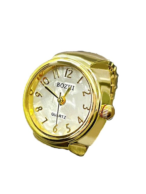 Ring Watch for Women Men Round Quartz Watch Arabic Numerals Dial Band-Ring Creative-Finger Watch Ring for Valentines Day