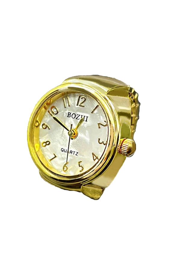 Ring Watch for Women Men Round Quartz Watch Arabic Numerals Dial Band-Ring Creative-Finger Watch Ring for Valentines Day