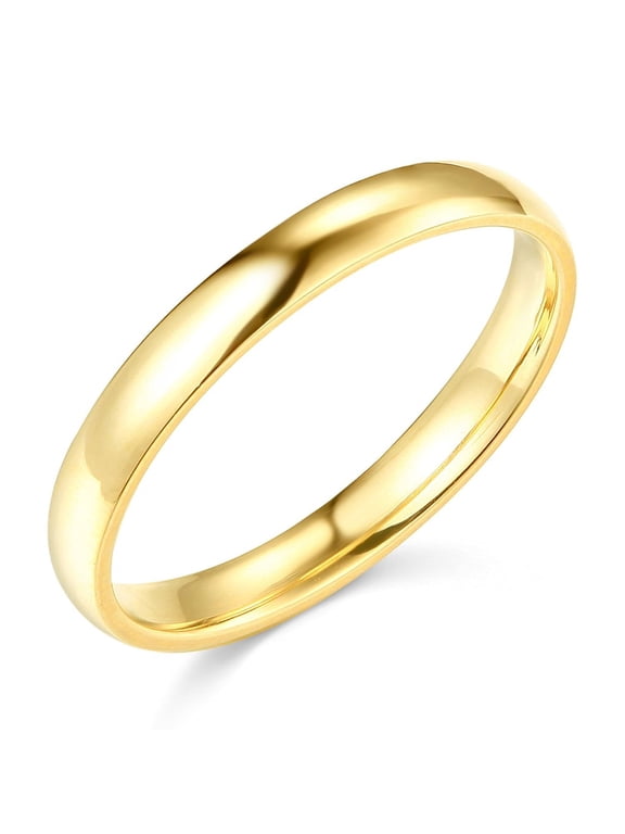 Ring Wedding Band Ring 4 mm, Size 7 14k Yellow Gold Polished Finish Regular Fit