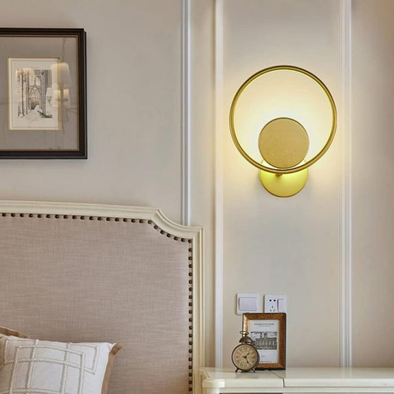 Ring Wrought Iron Led Wall Lamp Acrylic Lampshade High Translucent Bedside Lamp Living Room Corridor Lamp Decoration Dining Room Bedroom