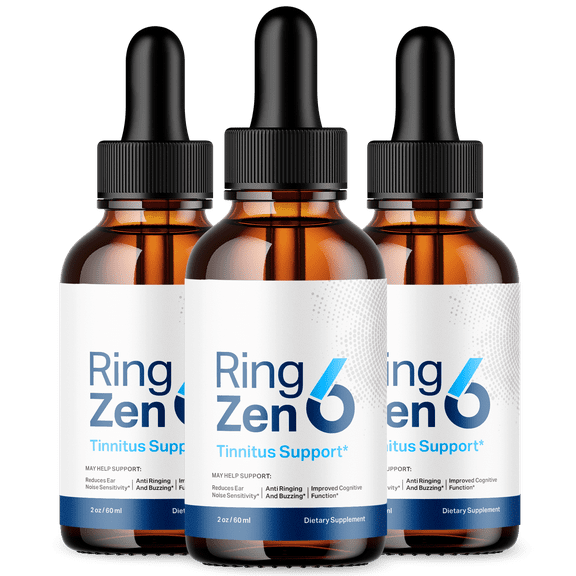 Ring Zen 6 Ear Health Suppport Drops Natural Formula Healthy Hearing Supplement 90 Servings