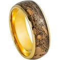 thumbnail image 1 of Ring for Men and Ladies Dome Yellow Gold IP Plated Cork & Gold Glitter Inlay – 8mm Wedding Band Ring Ideal Rings for Couples, 1 of 5