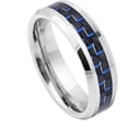 thumbnail image 1 of Ring for Men and Ladies ipauly inc Ring Black Blue Carbon Fiber Inlay – 6mm Wedding Band Ring Ideal Rings for Couples, 1 of 5