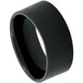 thumbnail image 1 of Ring for Men and Ladies ipauly inc Ring Black IP Plated Brushed Pipe Cut Band – 12mm Wedding Band Ring Ideal Rings for Couples, 1 of 5