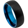thumbnail image 1 of Ring for Men and Ladies ipauly inc Ring Domed Black Outside, Blue Inside IP Plated Brushed Finish – 8mm Wedding Band Ring Ideal Rings for Couples, 1 of 5