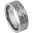 thumbnail image 1 of Ring for Men and Ladies ipauly inc Ring Faceted Ring with Off-center Groove – 8mm Wedding Band Ring Ideal Rings for Couples, 1 of 5
