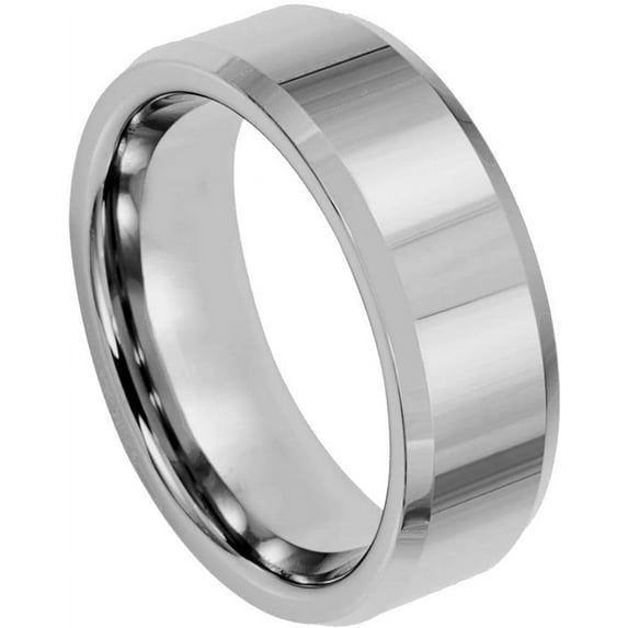 Ring for Men and Ladies ipauly inc Ring High Polished Finish and Beveled Edge – 8mm Wedding Band Ring Ideal Rings for Couples