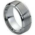 thumbnail image 1 of Ring for Men and Ladies ipauly inc Ring Multiple Diagonal Grooves Brushed Center – 9mm Wedding Band Ring Ideal Rings for Couples, 1 of 5