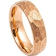 thumbnail image 1 of Ring for Men and Ladies ipauly inc Ring Rose Gold IP Plated Hammered Brushed Domed – 6mm Wedding Band Ring Ideal Rings for Couples, 1 of 5