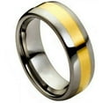 thumbnail image 1 of Ring for Men and Ladies ipauly inc Ring Yellow Gold IP Plated Shiny Center – 8mm Wedding Band Ring Ideal Rings for Couples, 1 of 5