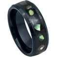 thumbnail image 1 of Ring for Men and Women Black IP Gifts With Thought Ring with Black Resin & Abalone Shell Inlay – 8mm Wedding Band Ring Ideal Rings for Couples, 1 of 5