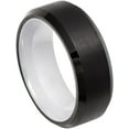 thumbnail image 1 of Ring for Men and Women Gifts With Thought Ring Black IP Beveled Edge with White Ceramic Sleeve – 8mm Wedding Band Ring Ideal Rings for Couples, 1 of 5