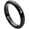 thumbnail image 1 of Ring for Men and Women Gifts With Thought Ring Black IP Faceted Ring – 4mm Wedding Band Ring Ideal Rings for Couples, 1 of 5