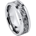 thumbnail image 1 of Ring for Men and Women Gifts With Thought Ring Dark Grey Carbon Fiber Weave Inlay – 8mm Wedding Band Ring Ideal Rings for Couples, 1 of 5