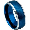thumbnail image 1 of Ring for Men and Women Gifts With Thought Ring Domed Blue IP Plated Brushed Finish – 8mm Wedding Band Ring Ideal Rings for Couples, 1 of 5