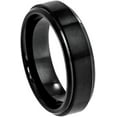 thumbnail image 1 of Ring for Men and Women Gifts With Thought Ring Flat Brushed Center with High Polished Stepped Edge – 6mm Wedding Band Ring Ideal Rings for Couples, 1 of 5