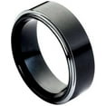 thumbnail image 1 of Ring for Men and Women Gifts With Thought Ring High Polished Black IP Plated Stepped Edge – 8mm Wedding Band Ring Ideal Rings for Couples, 1 of 5