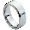 thumbnail image 1 of Ring for Men and Women Gifts With Thought Ring High Polished Two Lines Laser Engraved Center – 8mm Wedding Band Ring Ideal Rings for Couples, 1 of 5