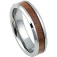 thumbnail image 1 of Ring for Men and Women Gifts With Thought Ring High Polished with Mahogany Wood Inlay Beveled Edge – 6mm Wedding Band Ring Ideal Rings for Couples, 1 of 5