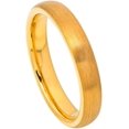 thumbnail image 1 of Ring for Men and Women Gifts With Thought Ring Yellow Gold IP Plated Brushed Domed Classic Style – 4mm Wedding Band Ring Ideal Rings for Couples, 1 of 5