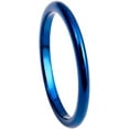 thumbnail image 1 of Ring for Men and Women Tungsten Ring High Polish Blue IP Plated Thin Domed Band – 2mm Wedding Band Ring Ideal Rings for Couples, 1 of 5