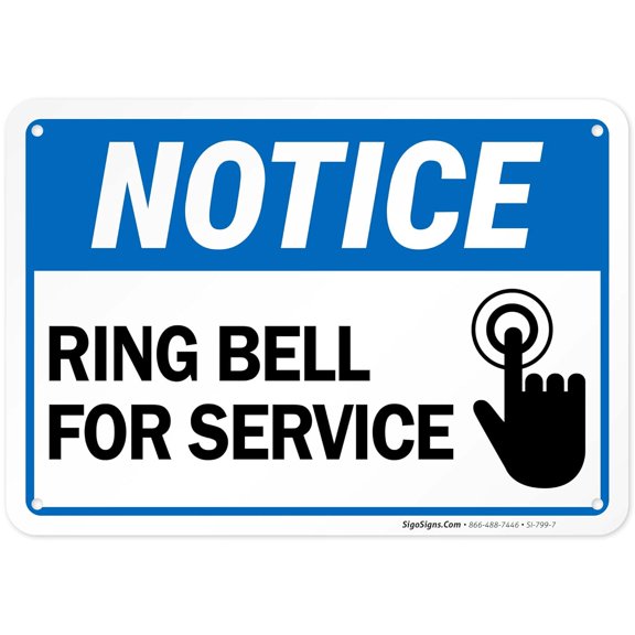 Ring for Service Sign, 10x7 Inches, Rust .040 Aluminum, Fade , Made in