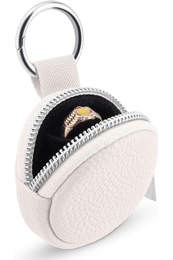 Ring holder keychain, Traveling Ring Holder Storage Bag, Anti-Lost Keychain Container for Rings, Jewelry