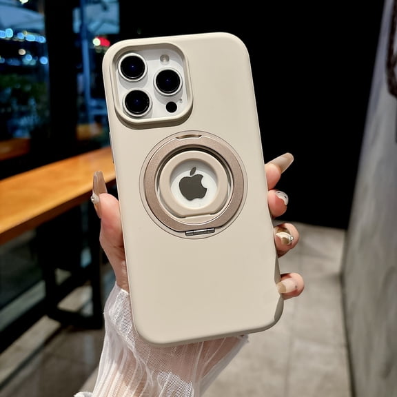 Ring for iPhone 15 Case, Built-in Rotatable Ring Stand and Secure Finger Ring Holder, Compatible with Mag-Safe, Military Grade Drop Protection, Shock Resistant for iPhone 15, Gray