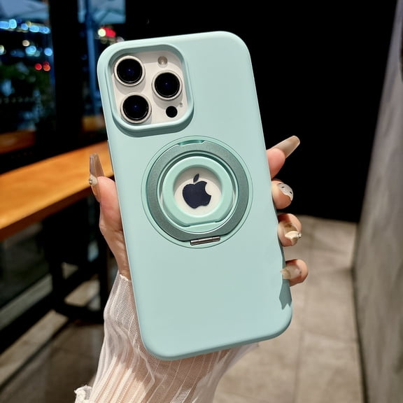 Ring for iPhone 15 Case, Built-in Rotatable Ring Stand and Secure Finger Ring Holder, Compatible with Mag-Safe, Military Grade Drop Protection, Shock Resistant for iPhone 15, Skyblue