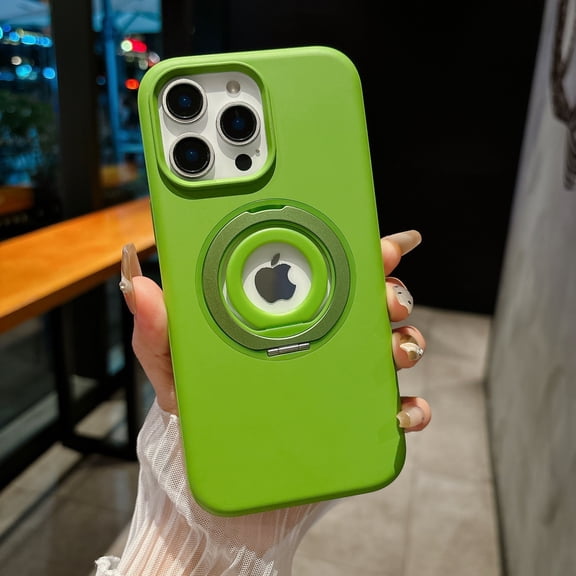 Ring for iPhone 16 Case, Built-in Rotatable Ring Stand and Secure Finger Ring Holder, Compatible with Mag-Safe, Military Grade Drop Protection, Shock Resistant for iPhone 16, Green